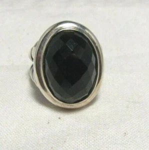Anillo de ónix negro David Yurman plata esterlina 18 X 13 mm talla 6,25 - Imagen 1 de 12