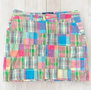Cape Madras Skirt Size 8 Multicolored Patchwork Golf Walking Beach Summer - Picture 1 of 11