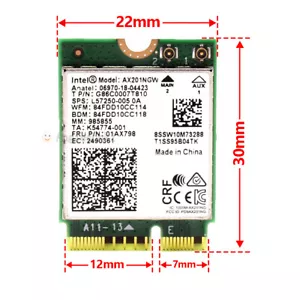 New WiFi 6 Wireless Intel AX201NGW CNVi NGFF module Card 802.11ax Bluetooth 5.0 - Picture 1 of 6