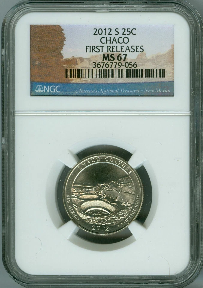2012 S CHACO CULTURE PARKS QUARTER NGC MS67 FR 2nd FINEST REGISTRY * - Image 1 of 4