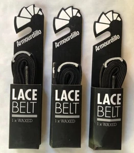 Lot of 3 Black Armourdillo 64 inch Waxed Skateboard Shoelace Belts - Picture 1 of 1