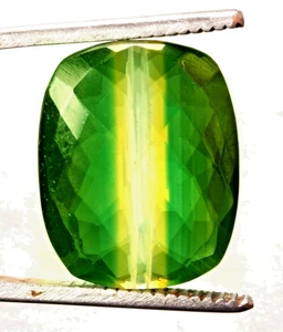 21.95 Cts. Natural Brazilian Bi-Color Tourmaline Emerald Cut Certified Gemstone - Picture 1 of 4