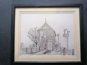 Contemporary Pen & Ink Drawing, "Signal Box, Colwick," Nottinghamshire - Picture 1 of 8