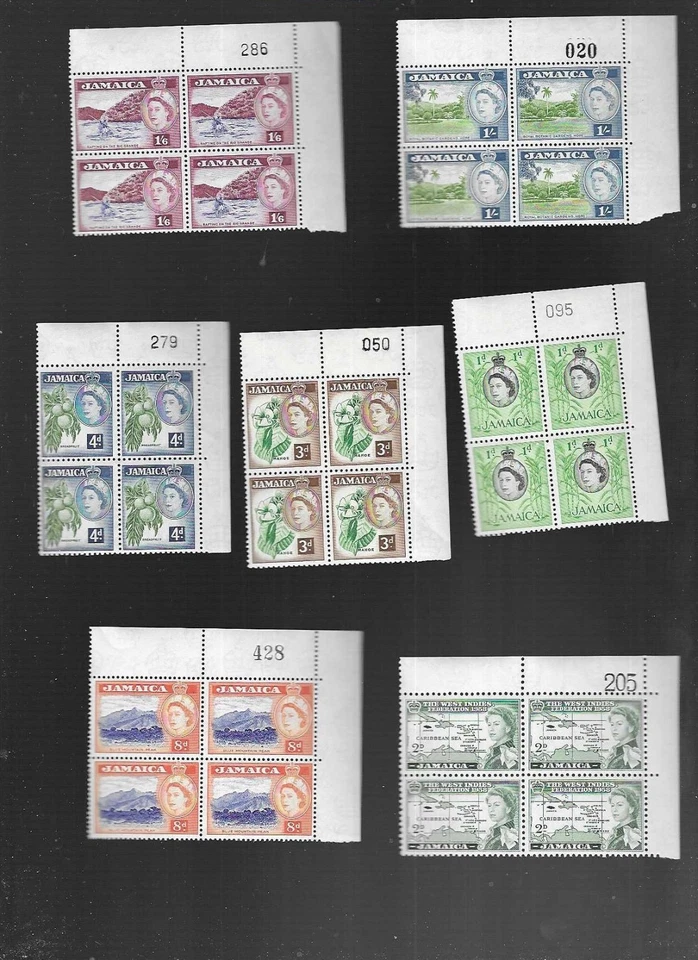 КОЛЛЕКЦИЯ БЛОКОВ МАРОК ЯМАЙКИ ЛОТ ИЗ 7 КАК НОВЫЕ БЕЗ НАКЛЕЕК И СЛЕДОВ - Изображение 1 из 1