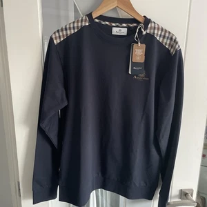 100% Genuine Aqauscutum Navy/check Sweatshirt, Rrp£122, Others Av Size - Small - Picture 1 of 9