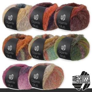 Lana Grossa 50 g Gigante Multi Alpakagarn Farbverlauf Wolle Stricken 8 Farben - Picture 1 of 17