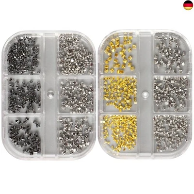 SYMPHONYW 2 Boxen Metall Nieten Nagel Charms, 3D Legierung Spike Nagelschmuck