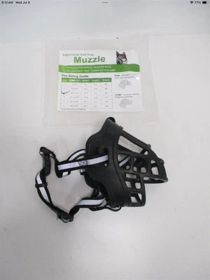 Bozal reflectante suave ajustable fuerte para perro negro tamaño 3 (11,8 x 4,7 pulgadas) Foto 1 de 4