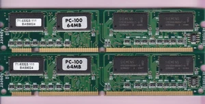 128MB 2x64MB PC-100 SIEMENS BAS9024 71.63323.111 Ram Kit PC100 3.3V SDRAM 8Mx64 - Picture 1 of 2