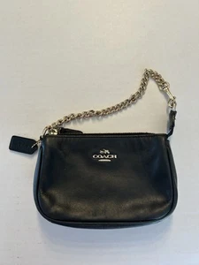 COACH Mini Black Wristlet Purse Bag Chain - Picture 1 of 6