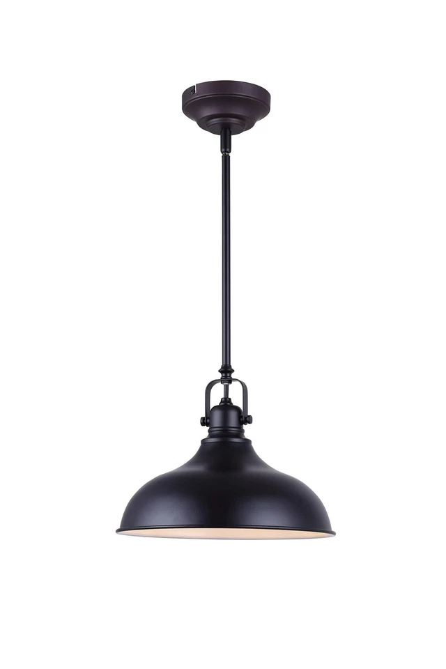 Sussex 1-Light Pendant Light, Matte Black Finish with Adjustable Rod, Dimmabl... - Изображение 1 из 1