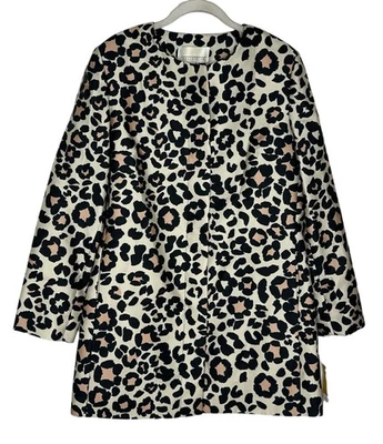 Blazer Giavanna Collection Satinado Mujer Leopardo Botón Frontal Talla 12 Foto 1 de 4