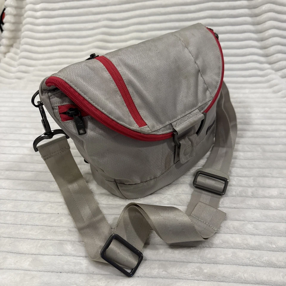 Bolso de Hombro Eddie Bauer Gris con Cremallera Roja Nylon O14 Foto 1 de 4