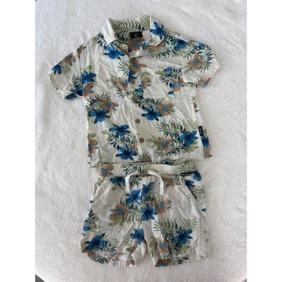 Volcom Toddler Boy's Shirt and Pant Hawaiian Set 3T - Image 1 of 4