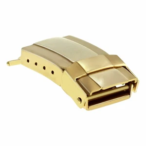 16MM BUCKLE CLASP FOR ROLEX LEATHER WATCH BAND DAYTONA 16518 16523 16528 GOLD - Picture 1 of 4