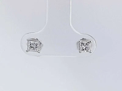 Aretes dobles de oro blanco de 14 k con diamantes de 0,50 quilates 0,80 gramos Aa0725ozzsa Foto 1 de 4