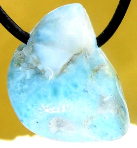 LARIMAR    Trommelstein   Anhänger  TROMMELSTEIN   GEBOHRT   Nr.76 - Bild 1 von 2