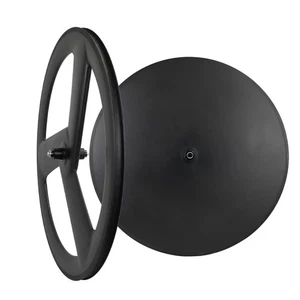 700c carbon fiber road wheels front 3 spokes rear disc wheels bicycle wheelset - Picture 1 of 6