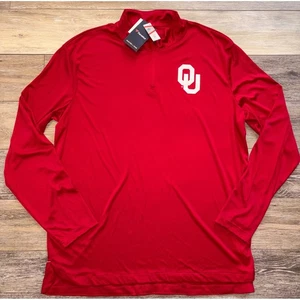 Neu mit Etikett Oklahoma Sooners Fanatics 1/4-Reißverschluss Herrenpullover – XXL – rot - Bild 1 von 6