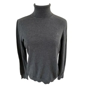 Lauren Ralph Lauren Turtleneck Sweater Gray Cotton Blend Womens M/M - Picture 1 of 6