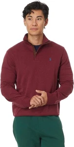 POLO RALPH LAUREN maglione uomo lusso jersey quarto zip rosso taglia XXL - Foto 1 di 3