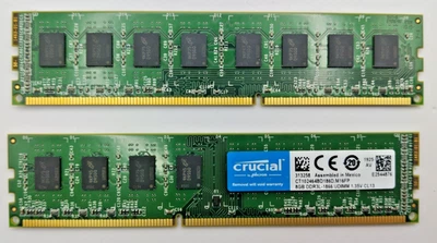 Crucial RAM 16gb (2x8gb) CT102464BD186D.M16FP DDR3L 1866 UDIMM - Image 1 of 2