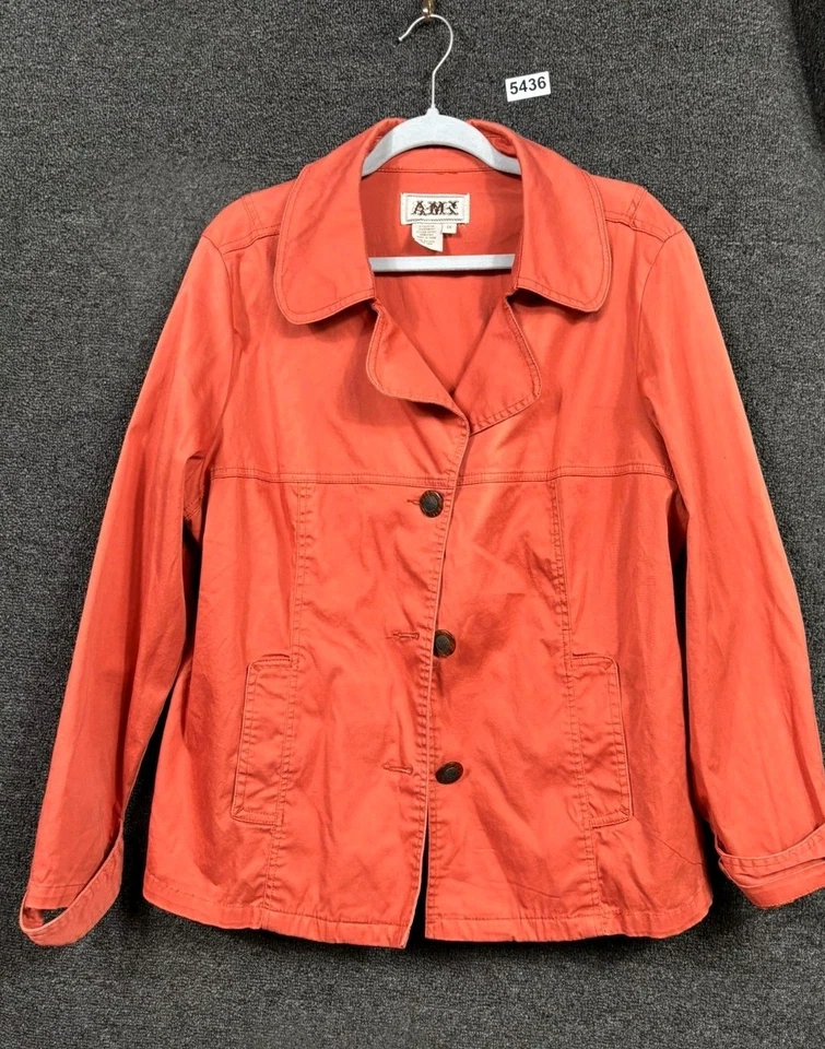 AMI Blazer куртка женщин размер 1 X оранжевый урожая страны осени ранчо кнопка застежки - Изображение 1 из 4