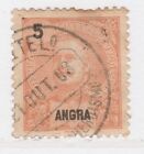 Portugal Angra 1897 5R Yellow Orange Used Stamp A20p57f3286