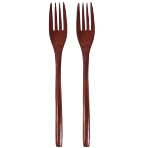 2Pcs Wooden Salad Fork Set Natural Wood Mixing Fork for Kitchen Use - Picture 1 of 12