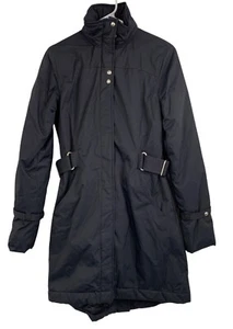 Langer Damenparka Größe 6 lululemon schwarz isoliert gebraucht, in einwandfreiem Zustand hoher Kragen durchgehender Reißverschluss - Bild 1 von 19