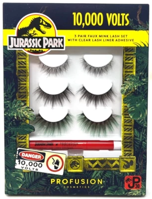 Jurassic Park x Profusion 10,000 Volts 3 Pair Faux Mink Lash Set Sealed - Image 1 of 3