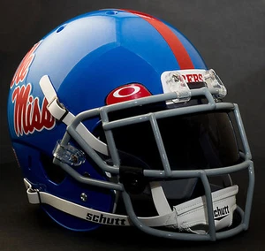 *CUSTOM* MISSISSIPPI OLE MISS REBELS Schutt XP Authentic GAMEDAY Football Helmet - Picture 1 of 5