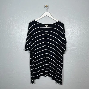 Soma Women Plus Size XXL Black White Stripe Shirt Pajama Loungewear Dolman - Picture 1 of 6