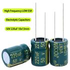 50V 220Uf Radial Electrolytic Capacitors 105°C High Frequency Low Esr 10X13mm