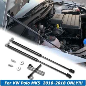2Pcs Gas Front Hood Bonnet Lift Supports Struts Shocks Props For VW Polo MK5 - Picture 1 of 13