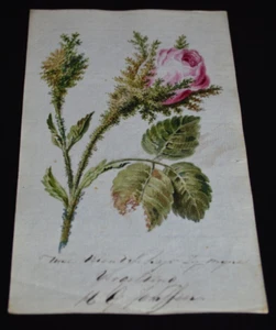 Old Beautiful Hand Executed Flower Artwork on Paper - Picture 1 of 6