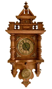 Antique German Junghans Movement Regulator Wall Clock, Art Nouveau, 1900s - Picture 1 of 13