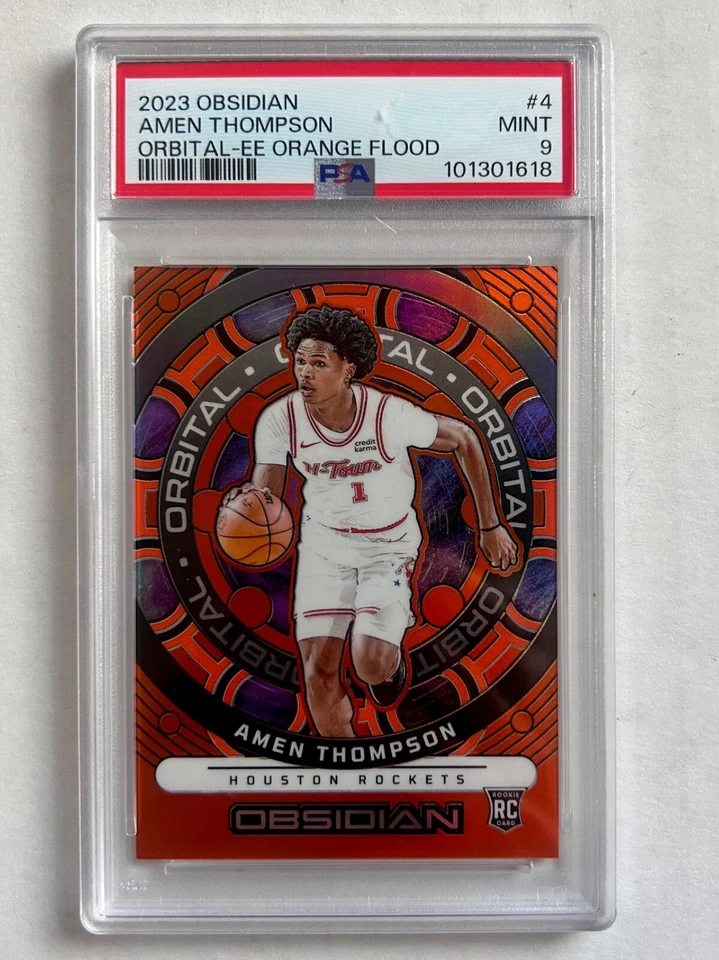 2023-24 Panini Obsidian - Orbital #4 Amen Thompson /75 Rookie Card PSA 9 - Image 1 of 2