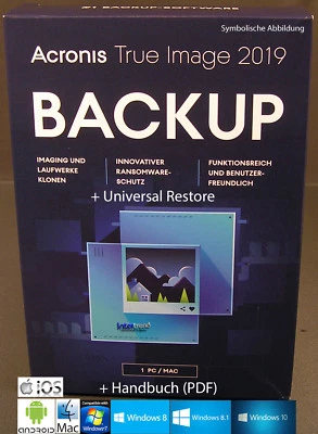 Acronis True Image 2019 Vollversion 1 PC/Mac + Universal Restore Download NEU - Bild 1 von 2