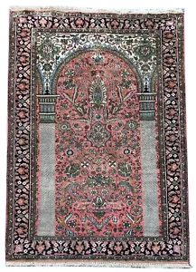 Authentic Hand Knotted Vintage Kashmiri Tree of Life Wool Area Rug 6 x 3 Ft - Picture 1 of 15