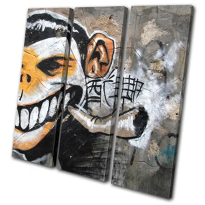 Monkey Urban Grunge Geschenk Rauchen Graffiti DIFFILLINGE LEINWANDBILD WANDBILD Bild Druck - Bild 1 von 1