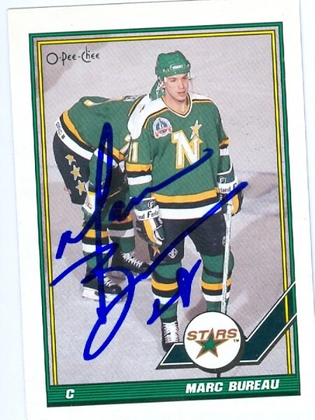 Marc Bureau autographed Hockey Card (Dallas Stars) 1991 O-Pee-Chee #93 - Image 1 of 1