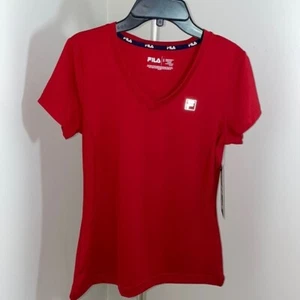 New Fila Sport Women's Tru Stretch Racer Tee Red Size Small - Picture 1 of 5