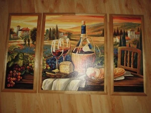 Malen nach Zahlen Bild Triptychon mit Rahmen Weinidylle von Ravensburger - Bild 1 von 4
