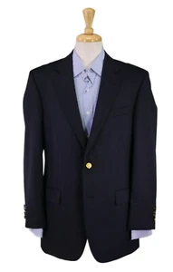 Brooks Brothers Solid Navy Blue w/ Gold Metal Buttons 2-Btn Blazer Jacket 39R - Picture 1 of 9