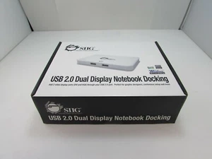 NEW SIIG JU-DK0012-S1 USB 2.0 Dual Display Notebook Docking To DVI/VGA For WIN - Picture 1 of 5