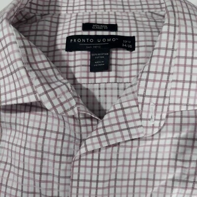 Pronto umo.Camisa de vestir hombre con bolsillo manga larga barril.Check Dd6 Foto 1 de 4