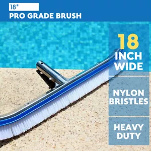 Cabezal de Cepillo de Piscina Premium 18" Aluminio Cepillo de Limpieza de Piscina NUEVO US Stock - Imagen 1 de 11