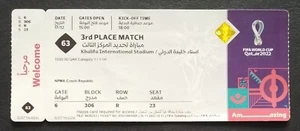 TICKET FIFA World Cup Qatar 2022 Croatia vs Morocco # 23 Match 63 - Picture 1 of 2