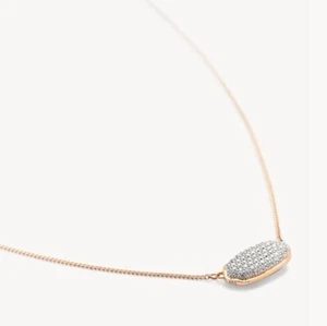 Kendra Scott Elisa Pendant Necklace in Pave Diamond and 14k Rose Gold - NEW - Picture 1 of 6